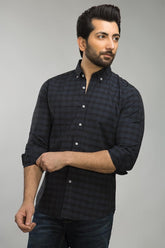 Black & Blue Checked Casual Shirt CM-YD-2632 CS